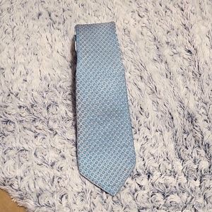 Calvin Klein men's necktie, blue polka dots, and micro dots print 100% silk